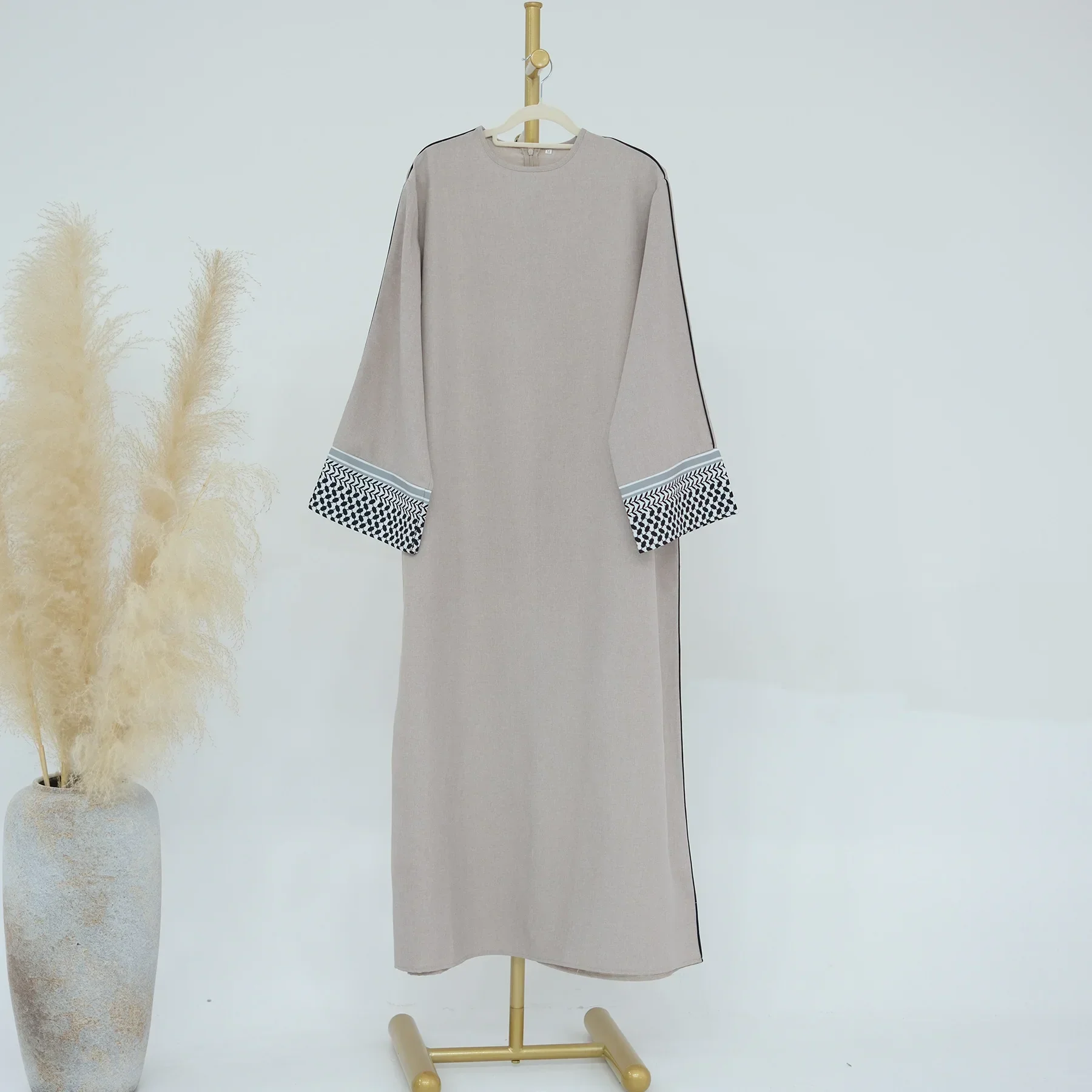 Robe Abaya en lin de coton pour femme - image de produit 6