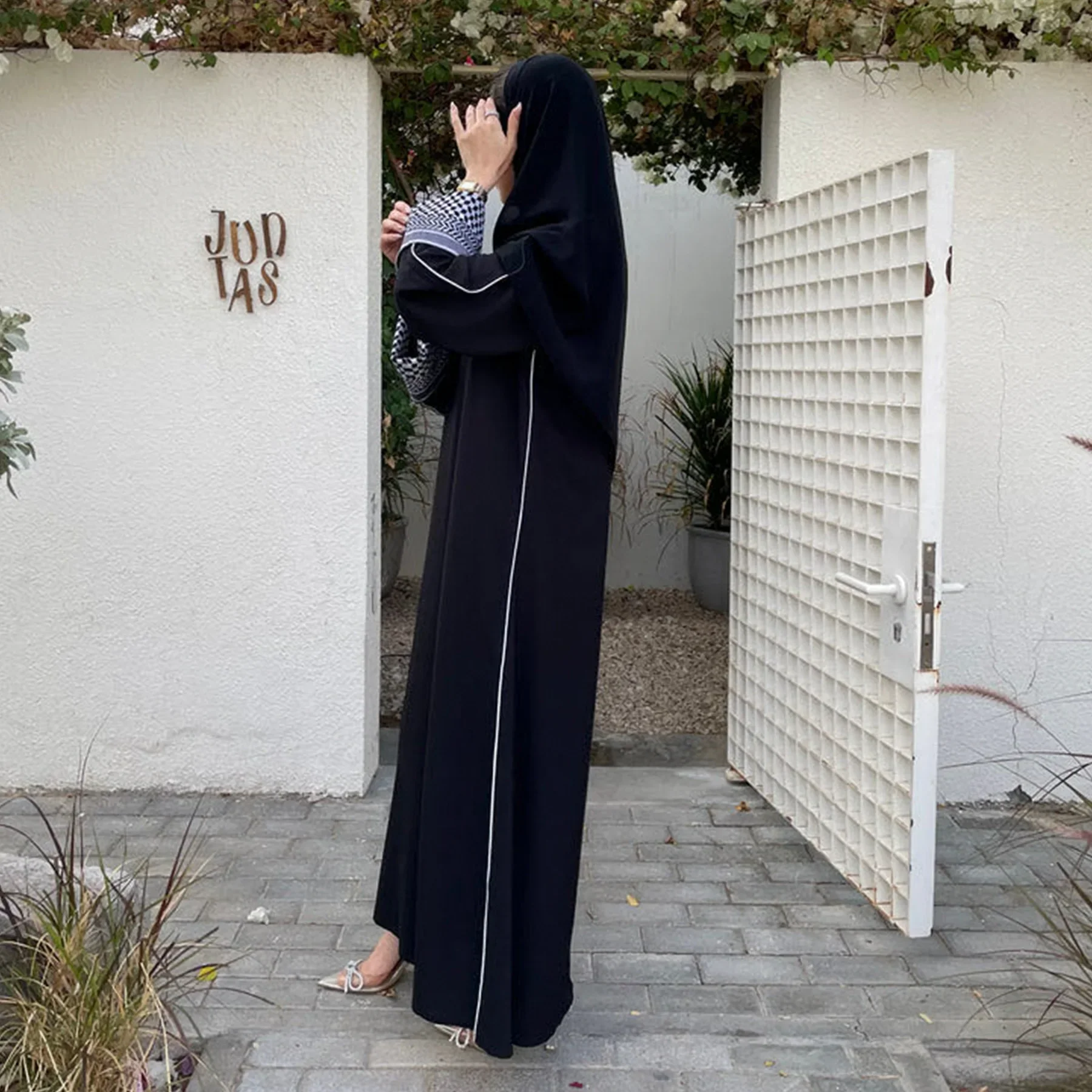 Robe Abaya en lin de coton pour femme - image de produit 3
