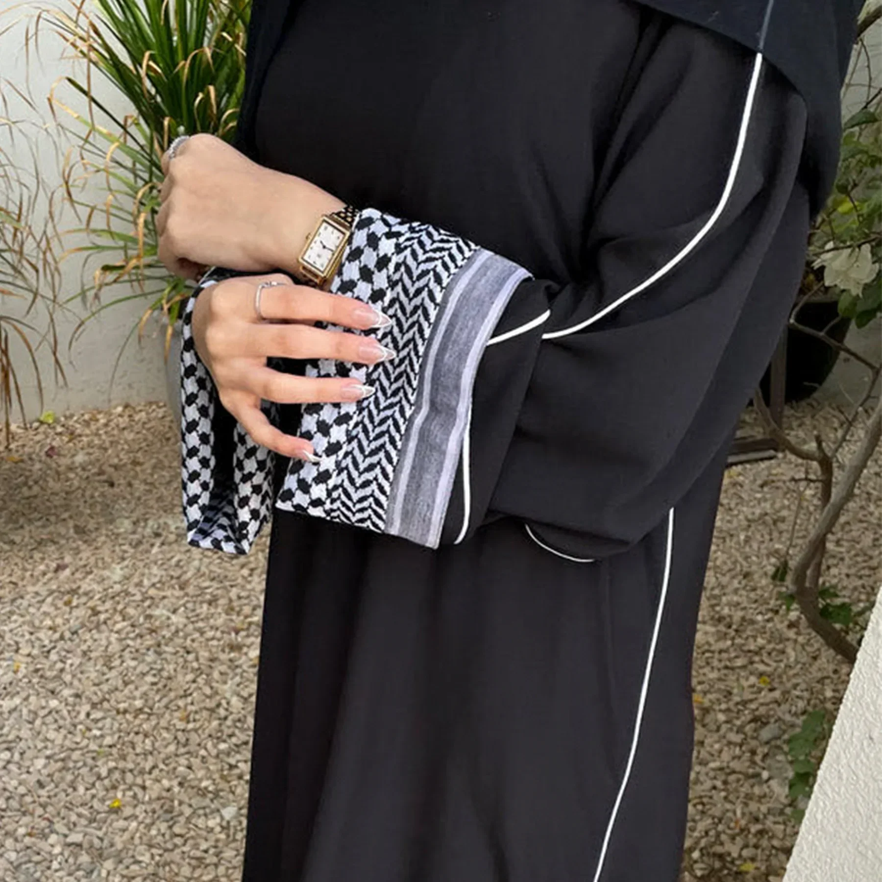 Robe Abaya en lin de coton pour femme - image de produit 4