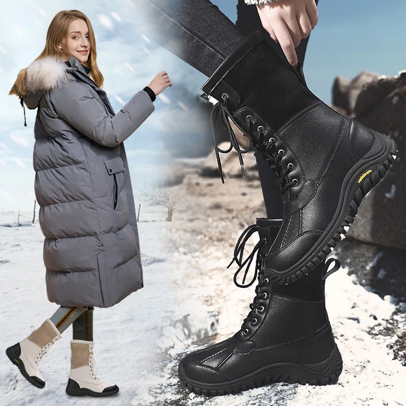 Bottes de neige chaudes en peluche pour femmes, imperméables et confortables - image de produit 2