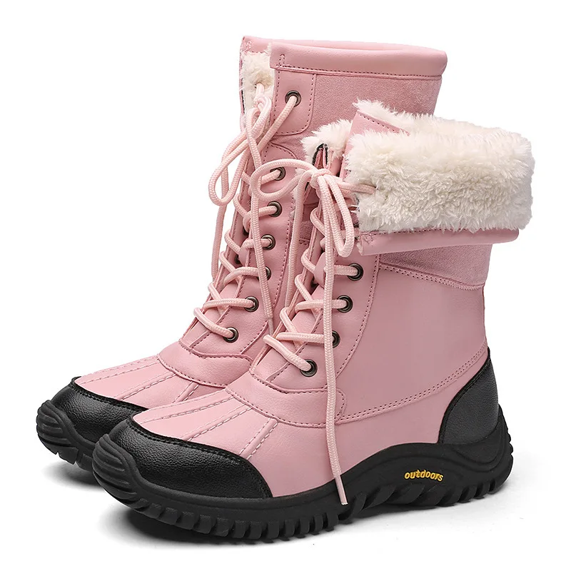 Bottes de neige chaudes en peluche pour femmes, imperméables et confortables - image de produit 7
