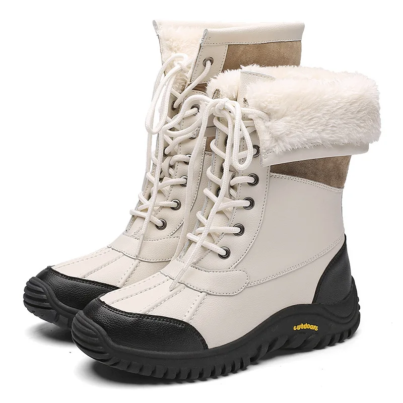 Bottes de neige chaudes en peluche pour femmes, imperméables et confortables - image de produit 8