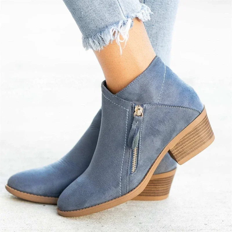 Bottes en cuir à talon plateforme femme automne  - image de produit 0