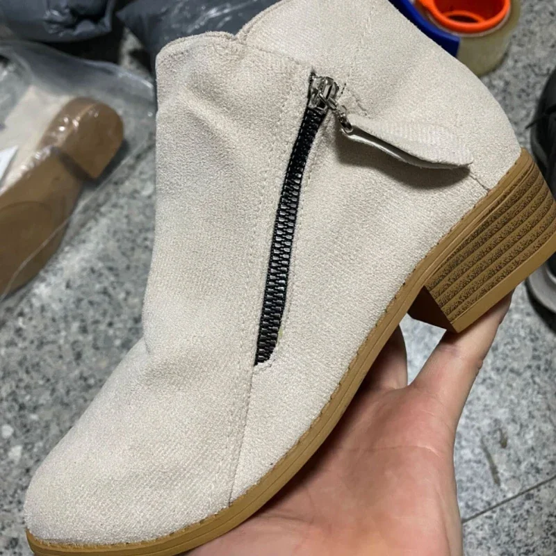 Bottes en cuir à talon plateforme femme automne  - image de produit 2
